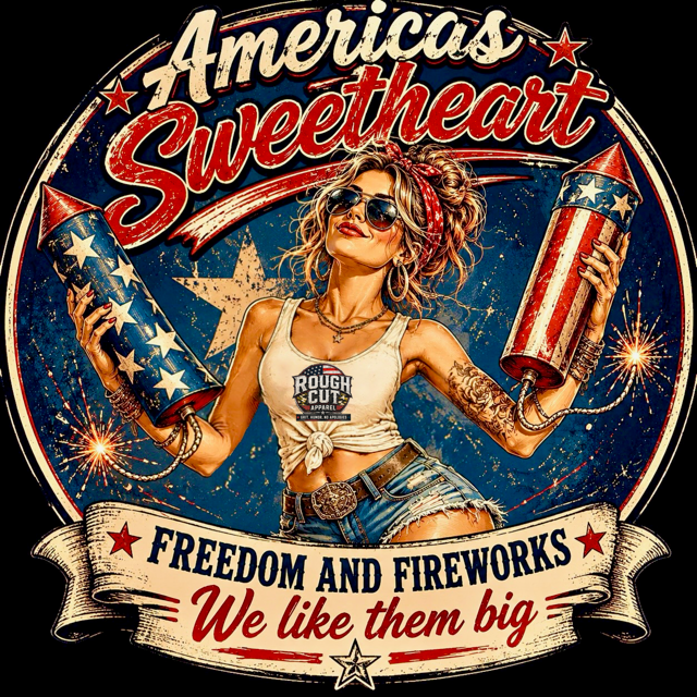 America's Sweetheart Women's Fitted V-neck Graphic T-shirt