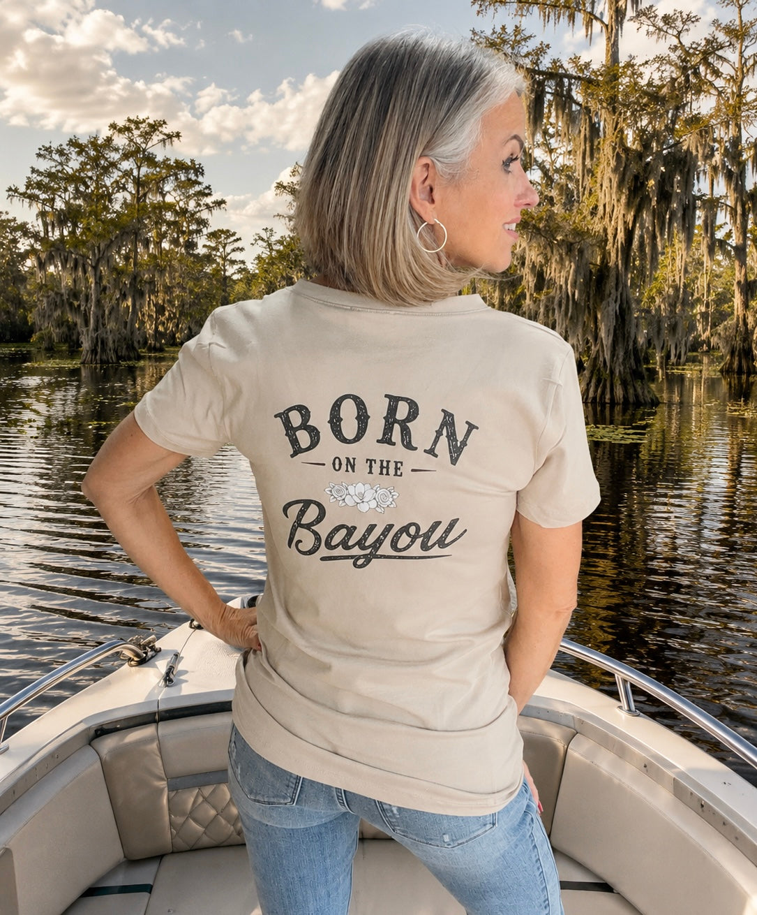 Born on the Bayou Women’s Graphic T-Shirt