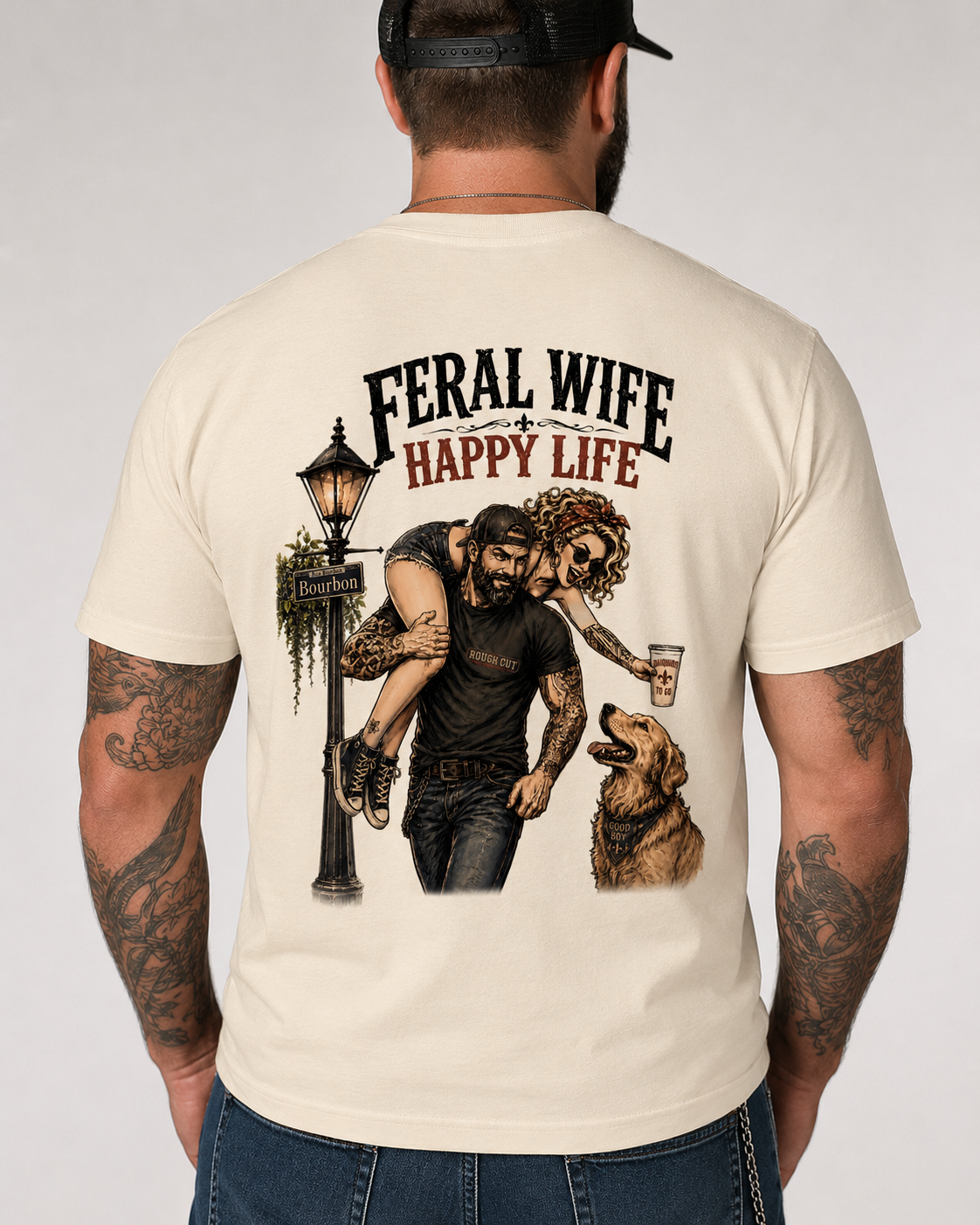 Feral Wife Happy Life Graphic T-Shirt