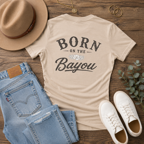 Born on the Bayou Women’s Graphic T-Shirt