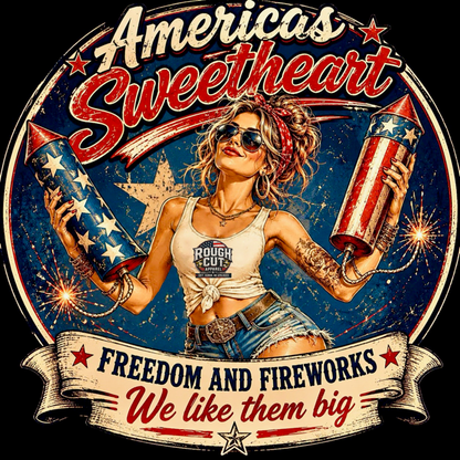 America's Sweetheart Women's Fitted V-neck Graphic T-shirt